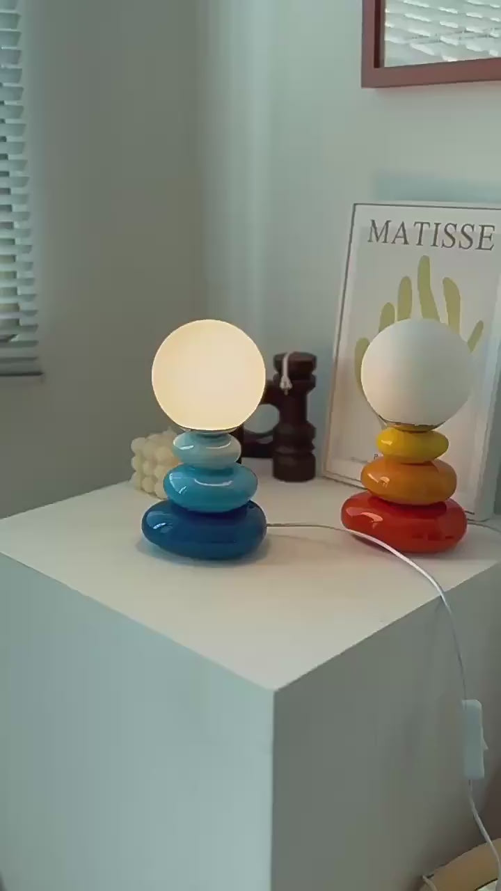 
Stone Cairn – Ceramic Stacked Stone-Style Table Lamp