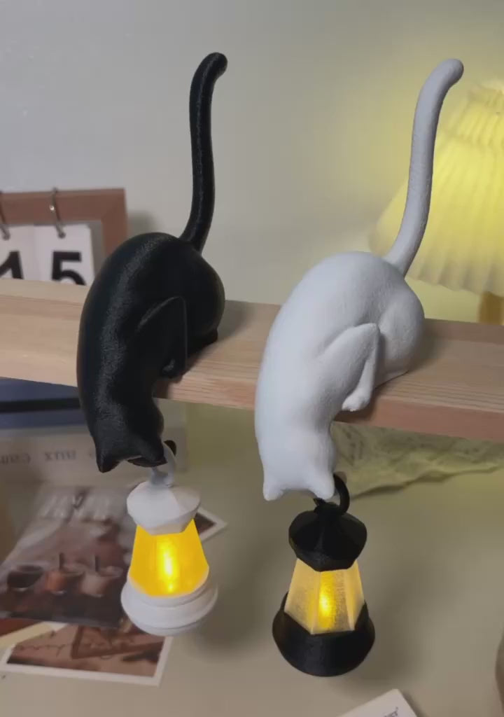 
Lantern Cat – Cat Shelf Decor with Lantern Options