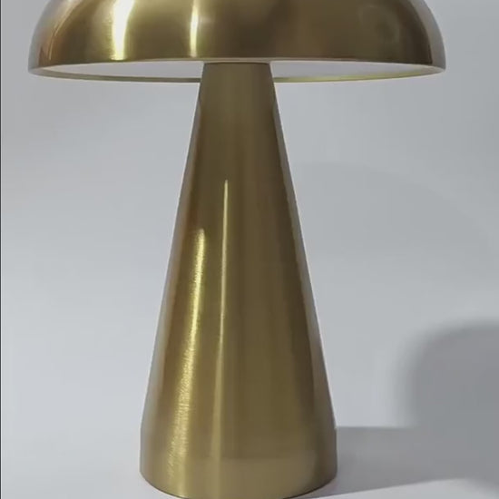 Golden Cap – Rechargeable Metal Mushroom Table Lamp