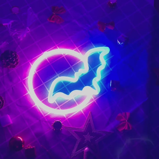 Bat Moon – Bat and Moon Neon Lamp