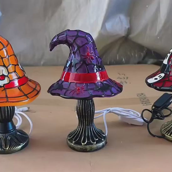 Witch Hat – Stained-Glass Style Resin Lamp