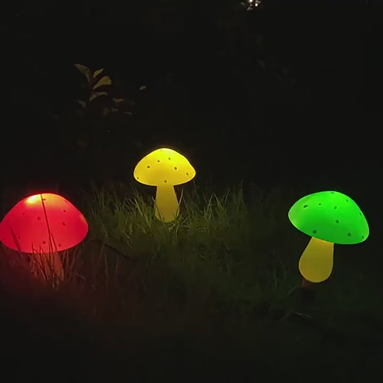Toadstool Path – Solar Mushroom Garden Lamps