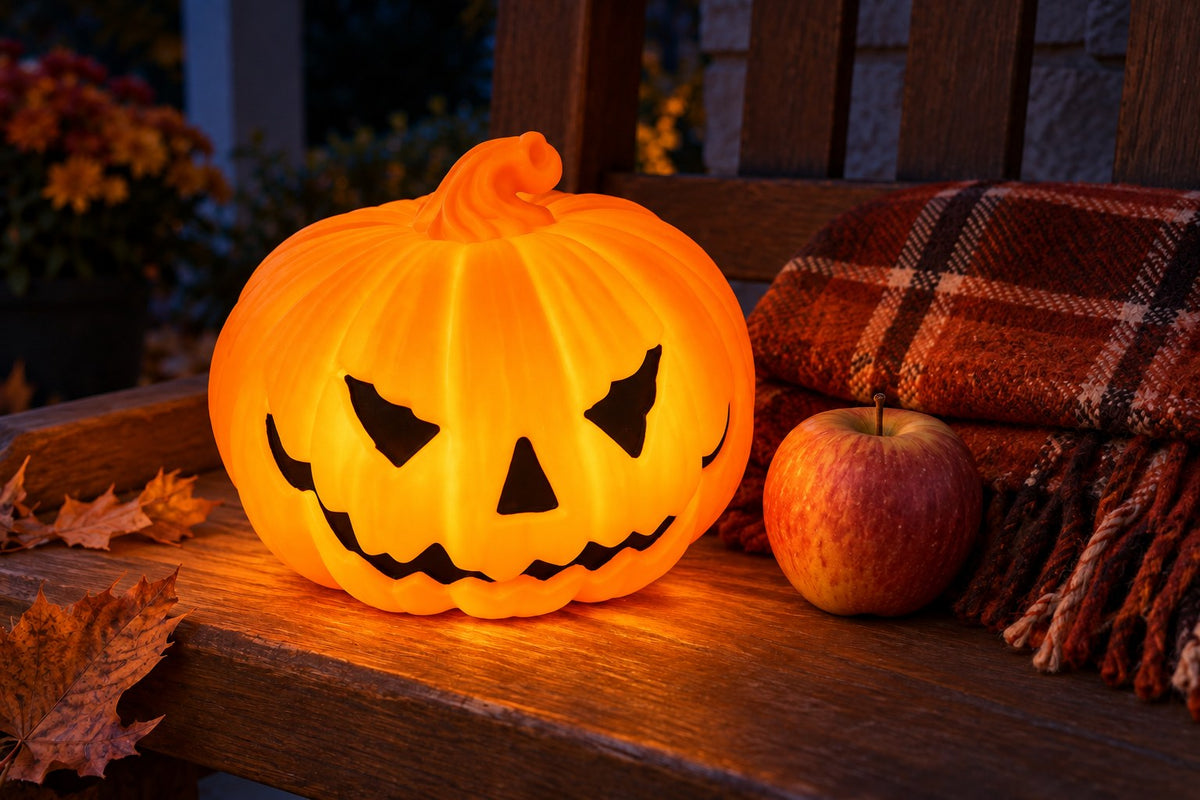 Jack Lantern – Halloween LED Lamp with the light switched on