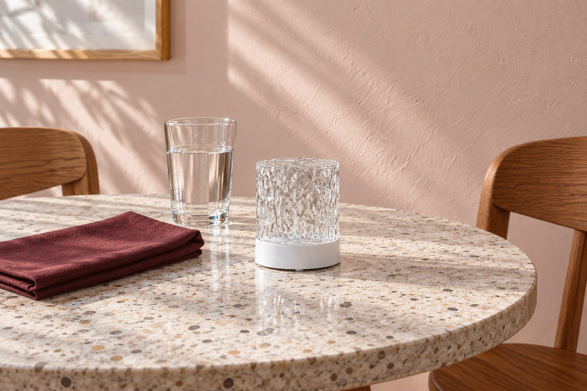Firelight Ripple – Rechargeable Water Ripple Table Lamp with the light switched off