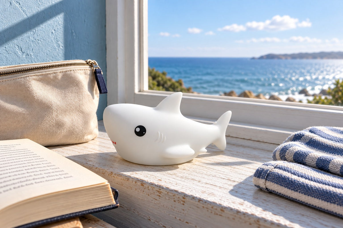 ObiSharky – Silicone Shark Night Lamp with the light switched off