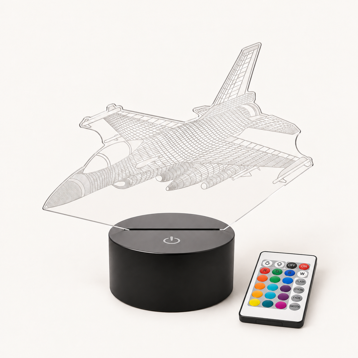 
Sky Pilot — 16 Colors · Black Base, ivory studio product and included remote