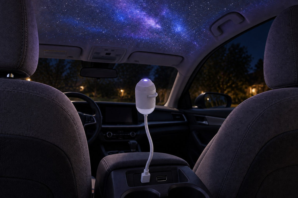 Car Galaxy – USB Galaxy Projector Lamp for Car and Room with the light switched on