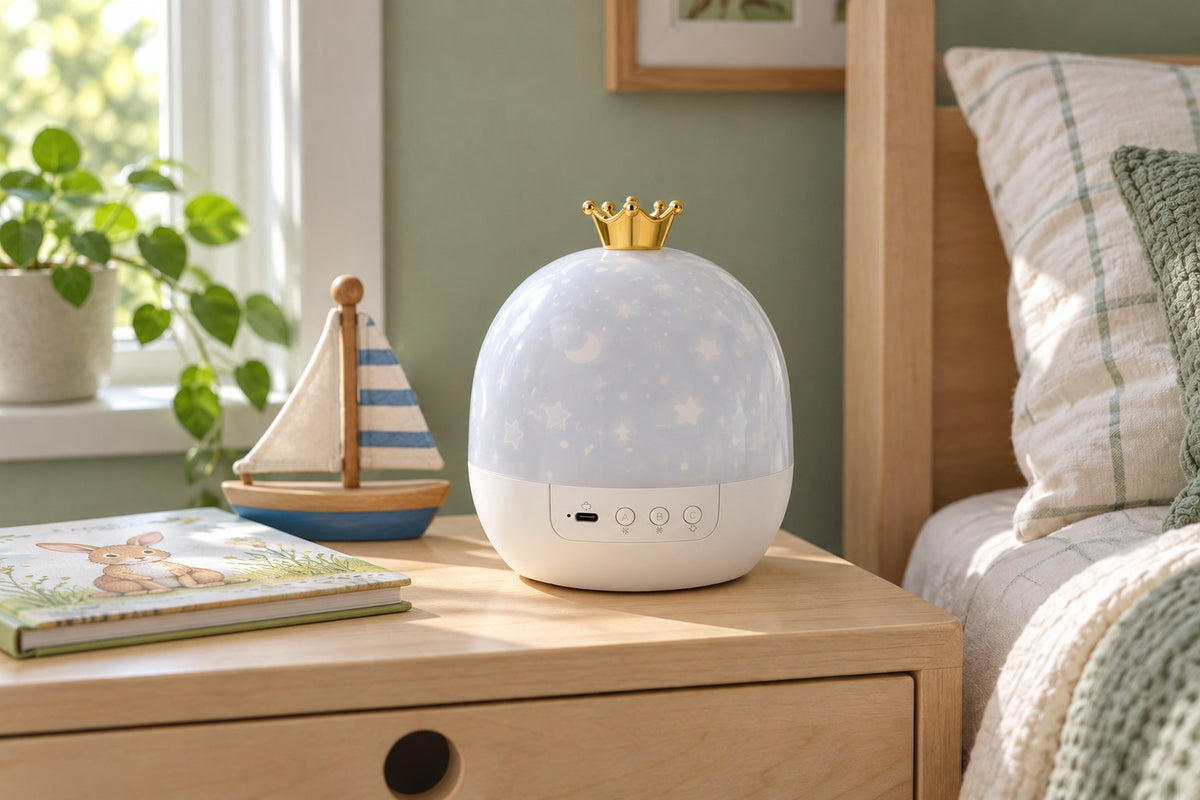 Twinkle Dome – Rotating Kids Star Projector Lamp with the light switched off
