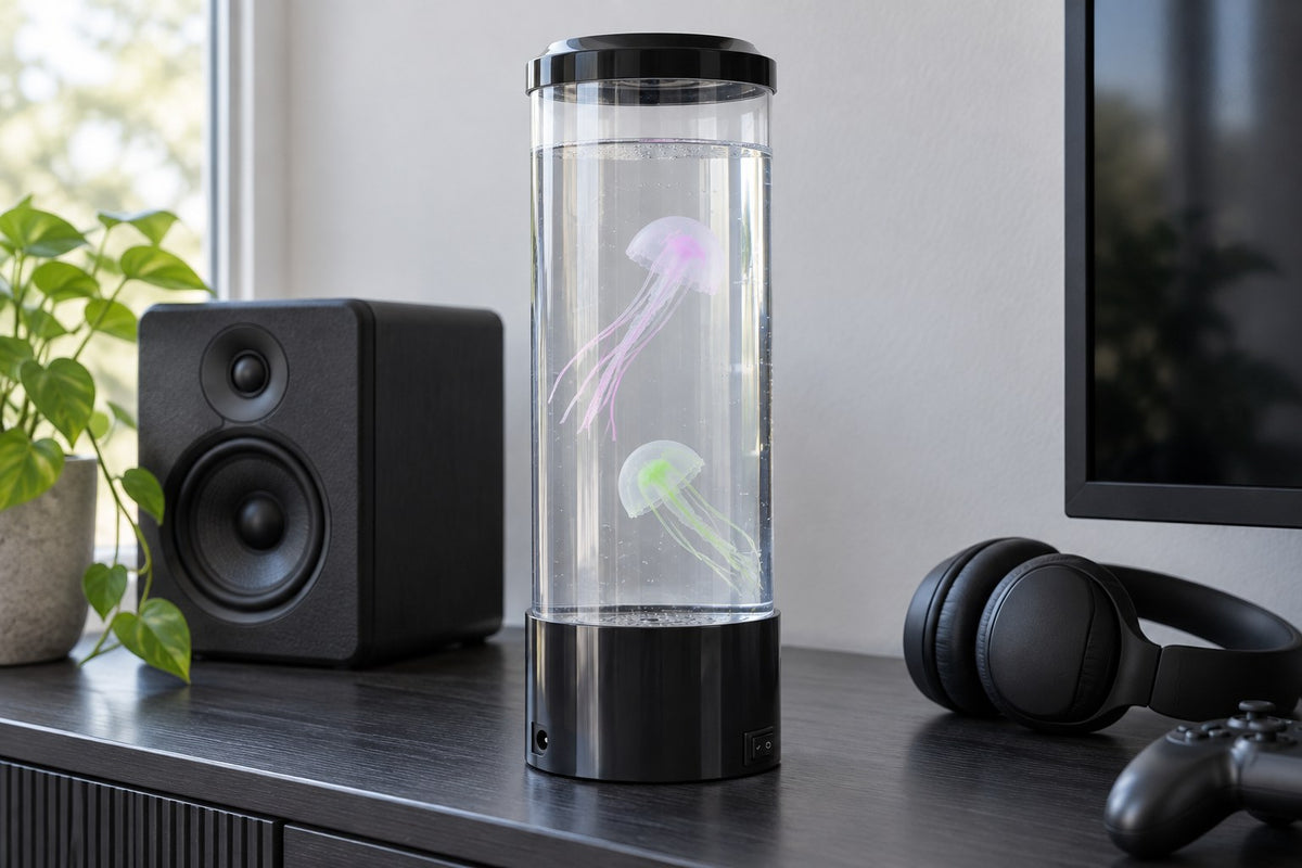 Jellyfish Aquarium – Color-Changing Aquarium Lamp with the light switched off