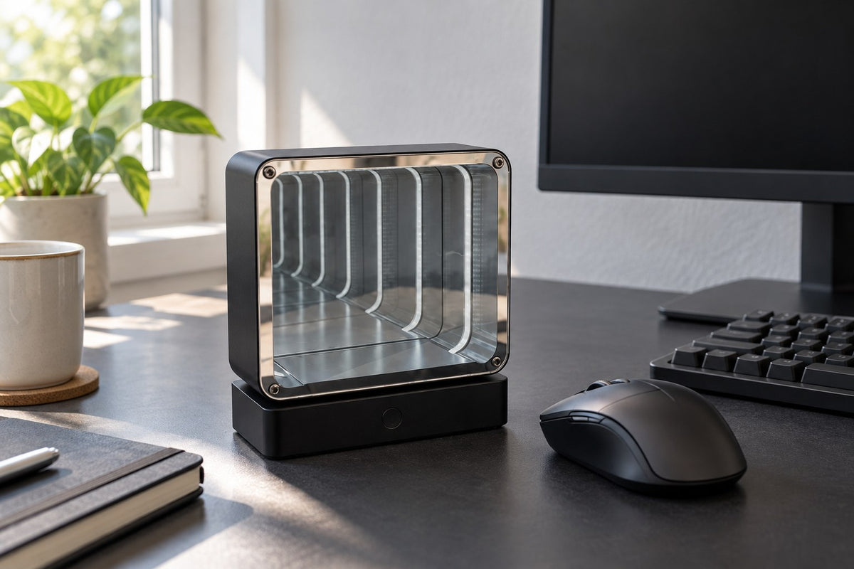 Infinity Tunnel – 4D Quantum Infinity Tunnel Lamp with the light switched off