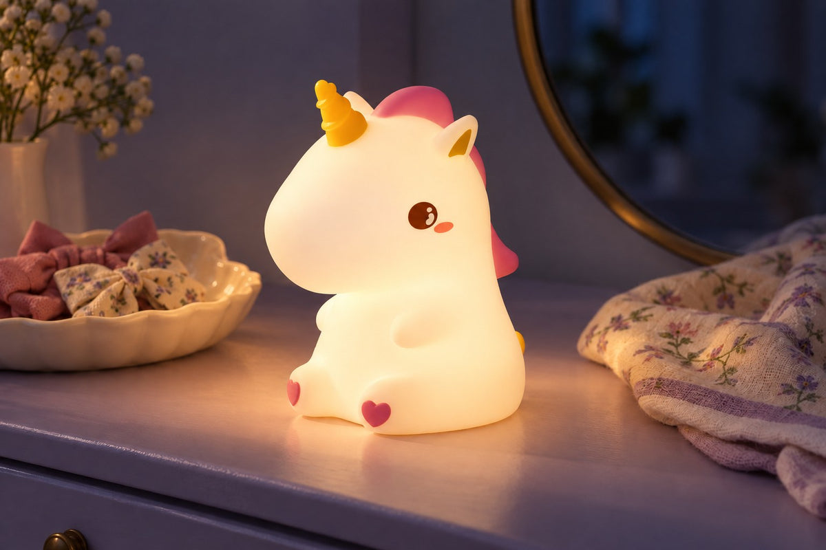 ObiBuddies – Animal Touch Night Lamp with the light switched on